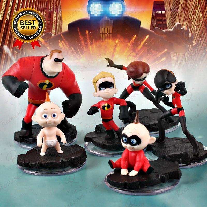 Bộ 6 mô hình nhân vật trong phim The incredibles
