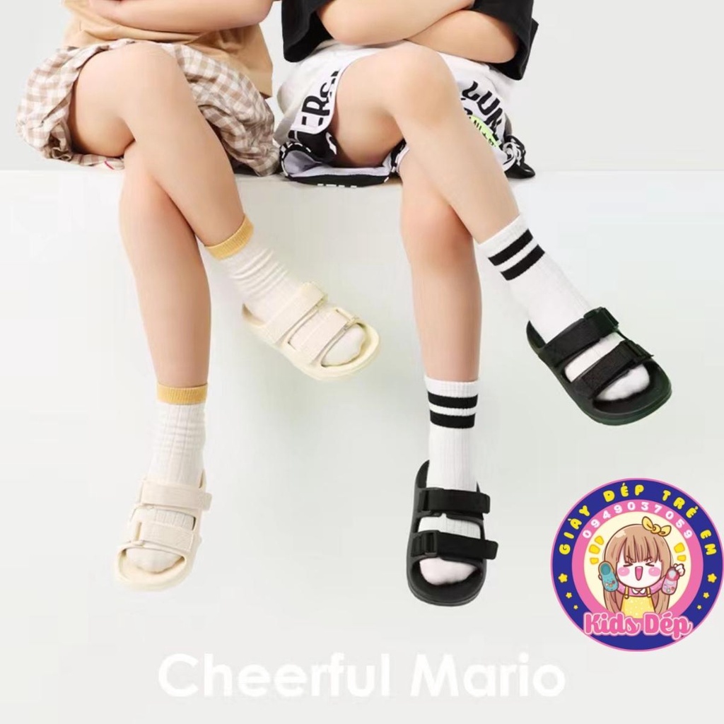 Dép quai ngang 2 quai Cheerful Mario QL-9908 cho bé trai gái 3-10 tuổi