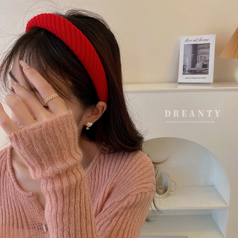 Băng Đô Len Màu Kẹo Ngọt Thời Trang Hàn Quốc Đơn Giản Dễ Phối Đồ