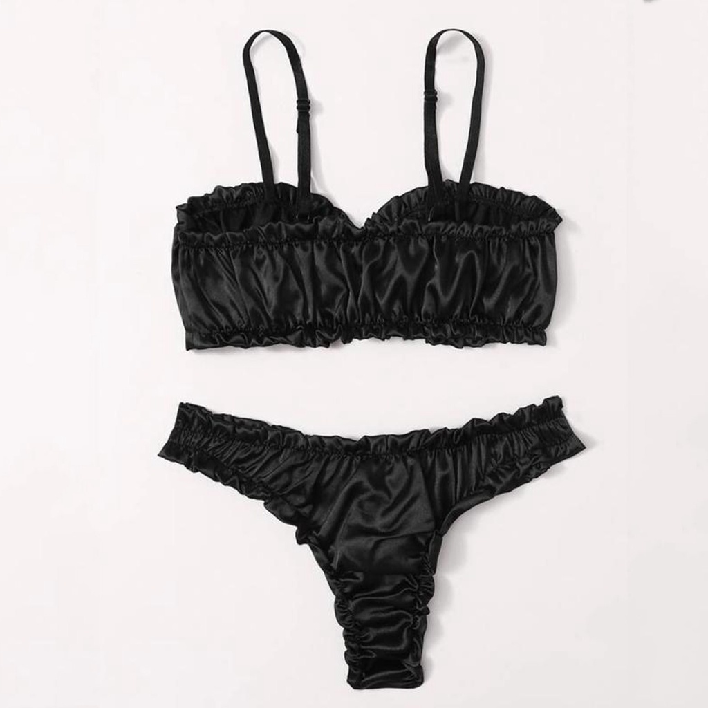 Bộ đồ lót bằng lụa satin phong cách babydoll quyến rũ thời trang cho nữ | BigBuy360 - bigbuy360.vn