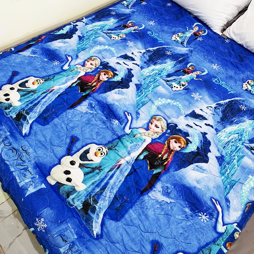 Chăn hè cho bé Cotton Poly trần bông 3 lớp hình ELSA siêu nhẹ thấm hút mồ hôi tốt kích thước 1m7x2m -CH17