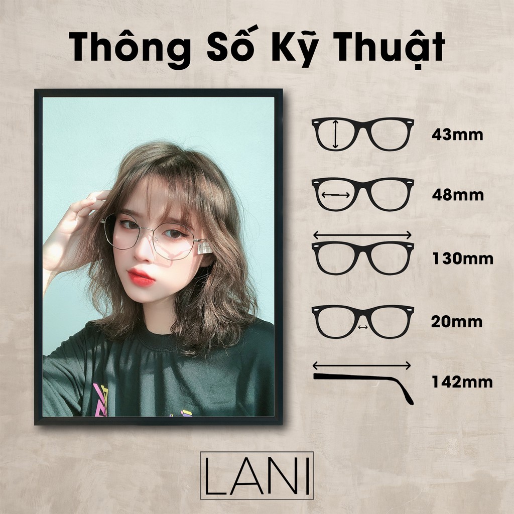 [ Tặng Mắt Cận Miễn Phí ] Gọng Kính Cận Kim Loại Dáng Bầu Lani 29120 - Kính Mắt Thời Trang Hàn Quốc