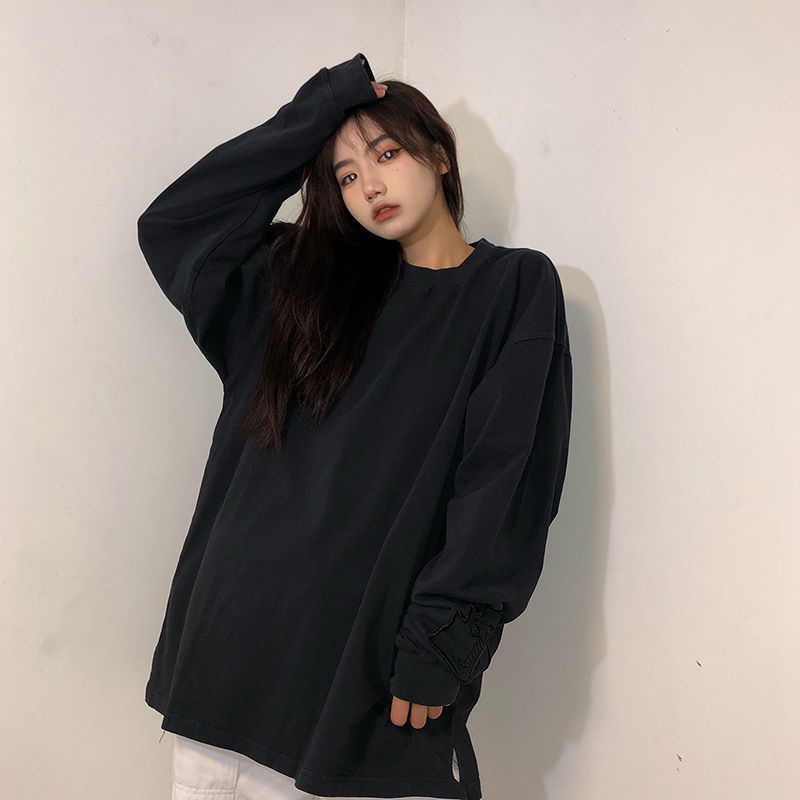 Áo Thun Nữ Dài Tay Cổ Tròn Thời Trang Hàn