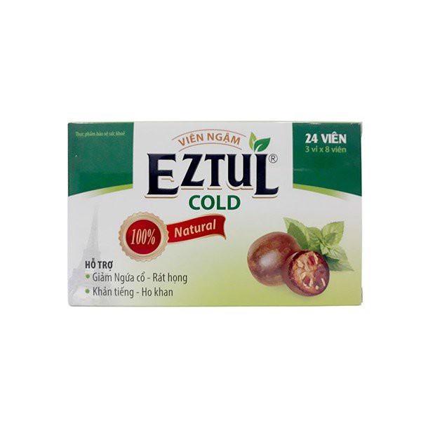 Eztul Cold Viên Ngậm Giảm Ngứa Cổ Ho Khan, giảm ho ngứa rát cổ họng