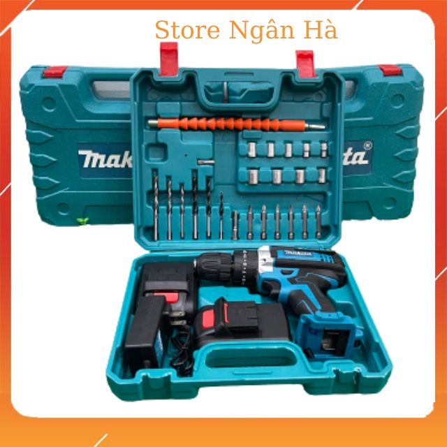 Máy Khoan Pin Makita 36v, Máy Bắn Vít 3 Chức Năng Lõi Đồng Có Búa, Pin 5cell - Tặng bộ phụ kiện 24 món - storenganha