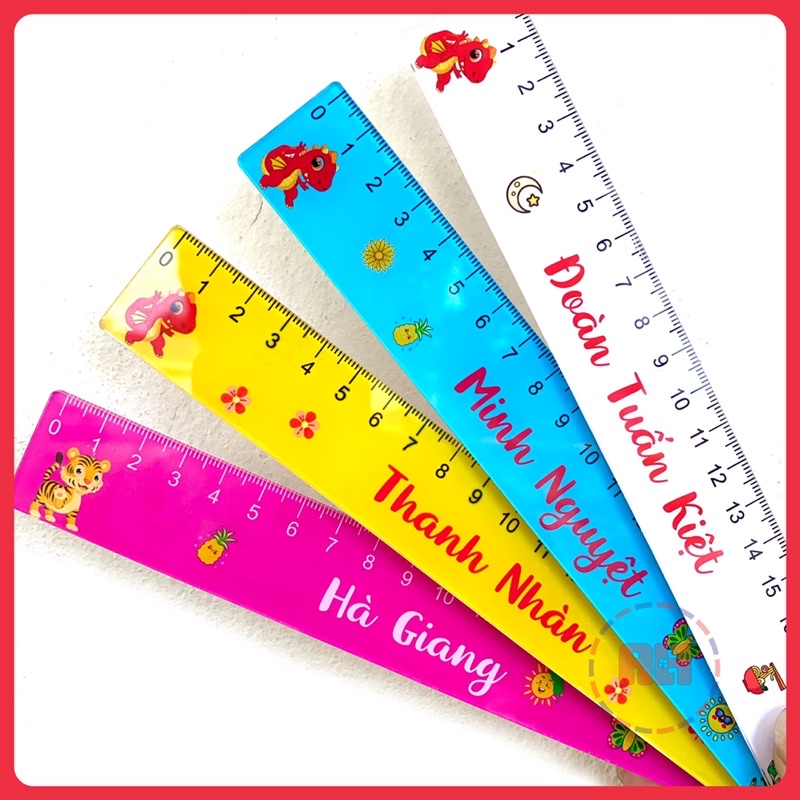Thước Kẻ acrylic Nhiều Hình Thú Dễ Thương Cute, in tên theo yêu cầu