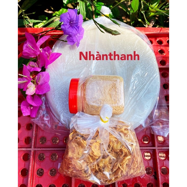 0.5kg bánh tráng tròn phơi sương dẻo +100g muối nhuyễn +100g hành phi