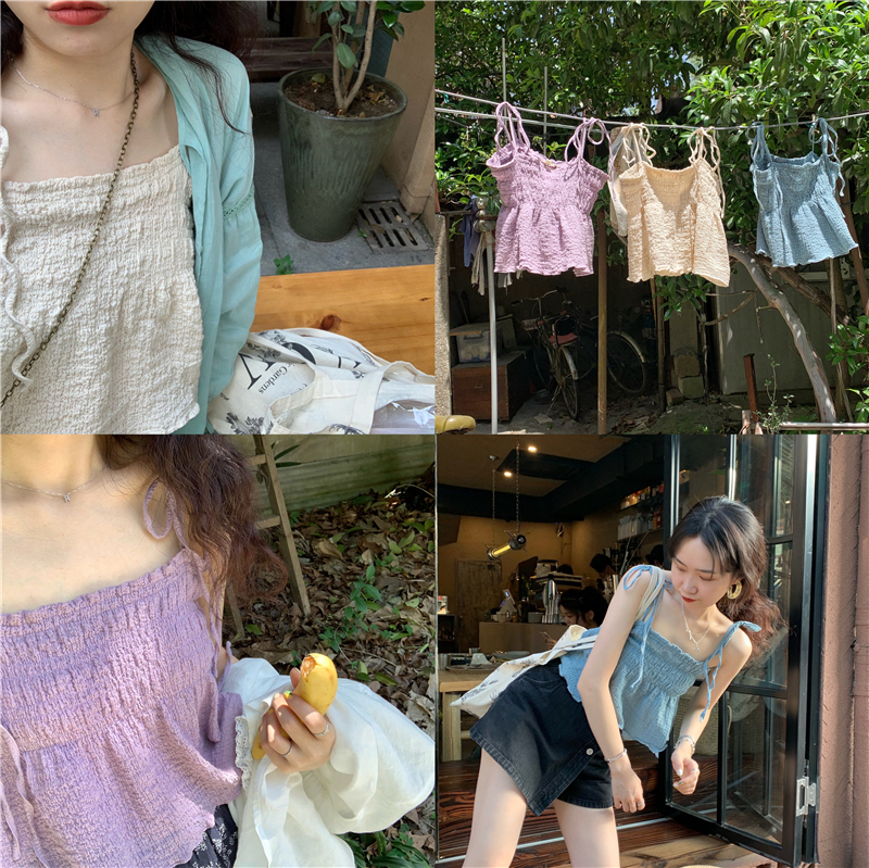 Áo hai dây có thể điều chỉnh phong cách Hàn Quốc trẻ trung xinh xắn cho nữ 175053 | BigBuy360 - bigbuy360.vn