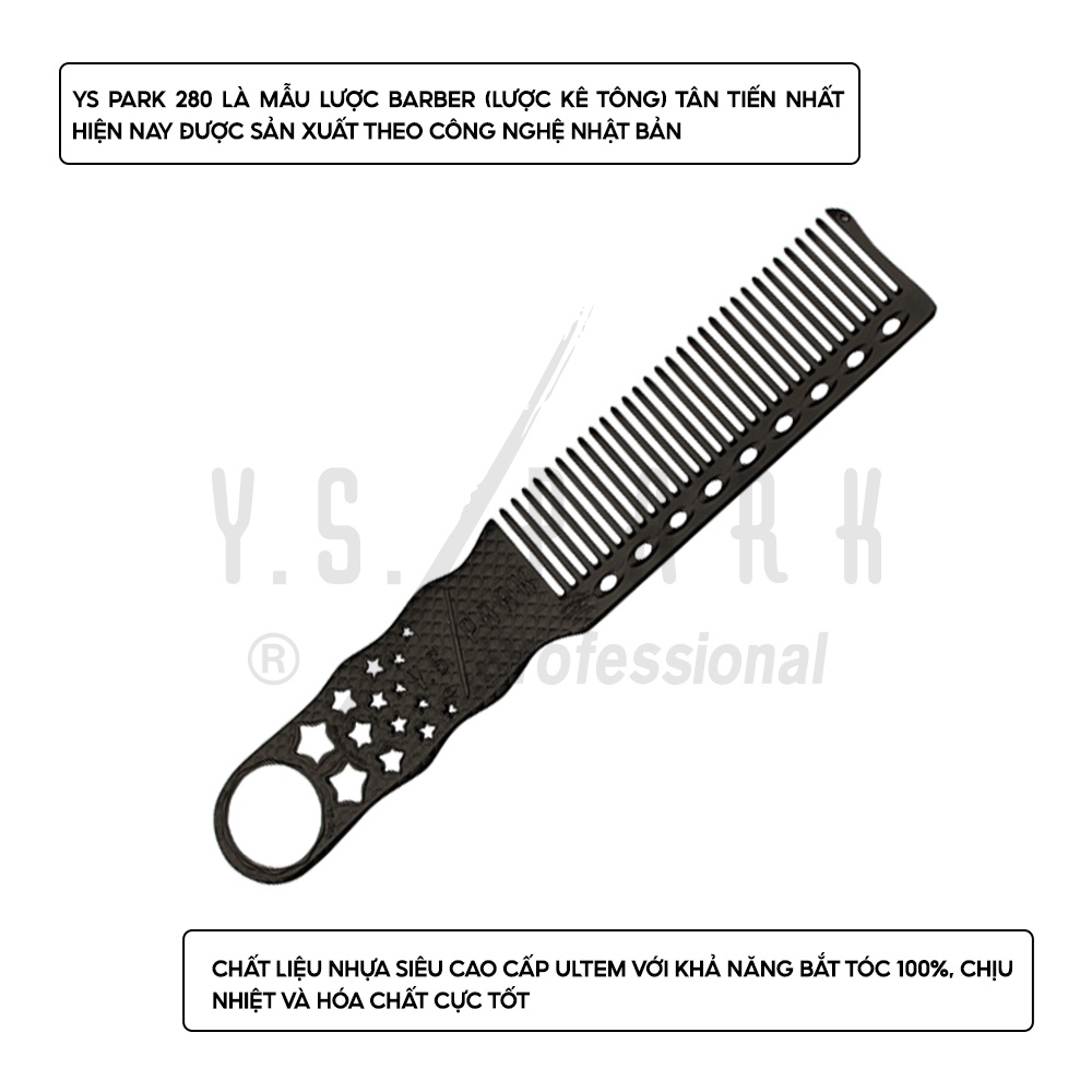 Lược kê tông cắt tóc chịu nhiệt YS PARK baber cao cấp chính hãng YS-280
