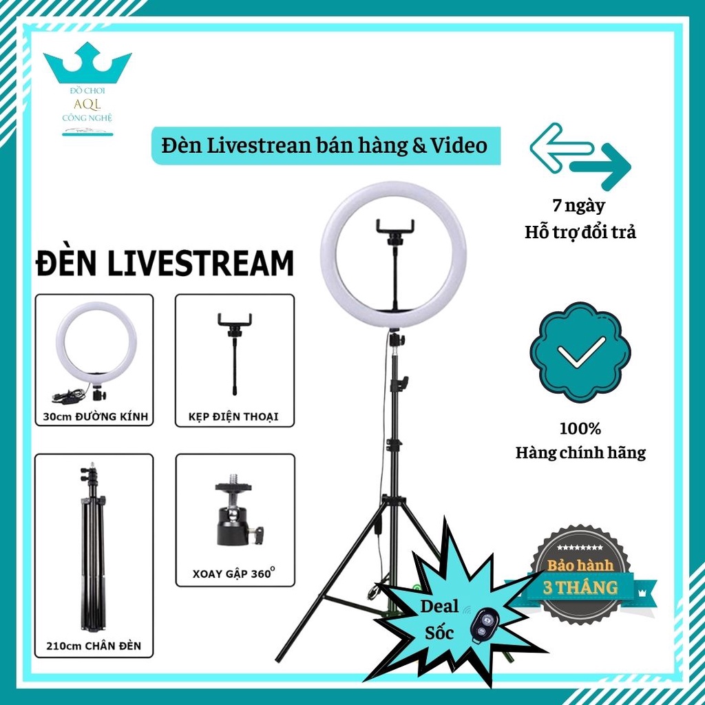 Đèn Livestream Bán Hàng 26cm 30cm 33cm 36cm Đèn Để Bàn Chuyên Dụng 3 C