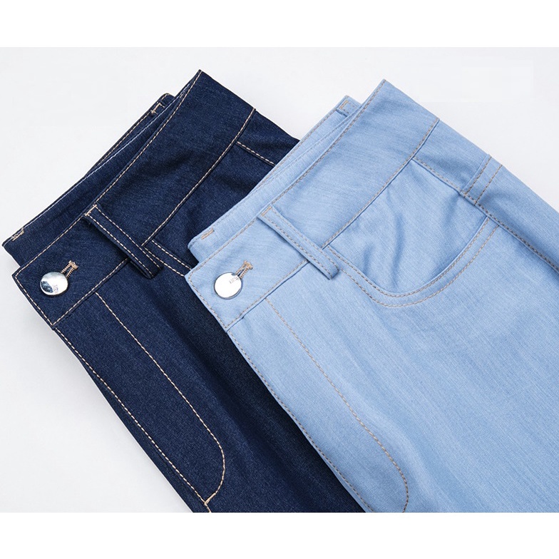 Q22357 Quần ống loe jean lửng nữ hè chất mềm rũ hàng nhập