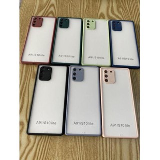 Ốp lưng  Samsung S10 lite viền màu bảo vệ camera