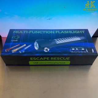 Đèn Pin 11 Chức Năng Có Còi Hú Multi-Function Flashlight Full Box