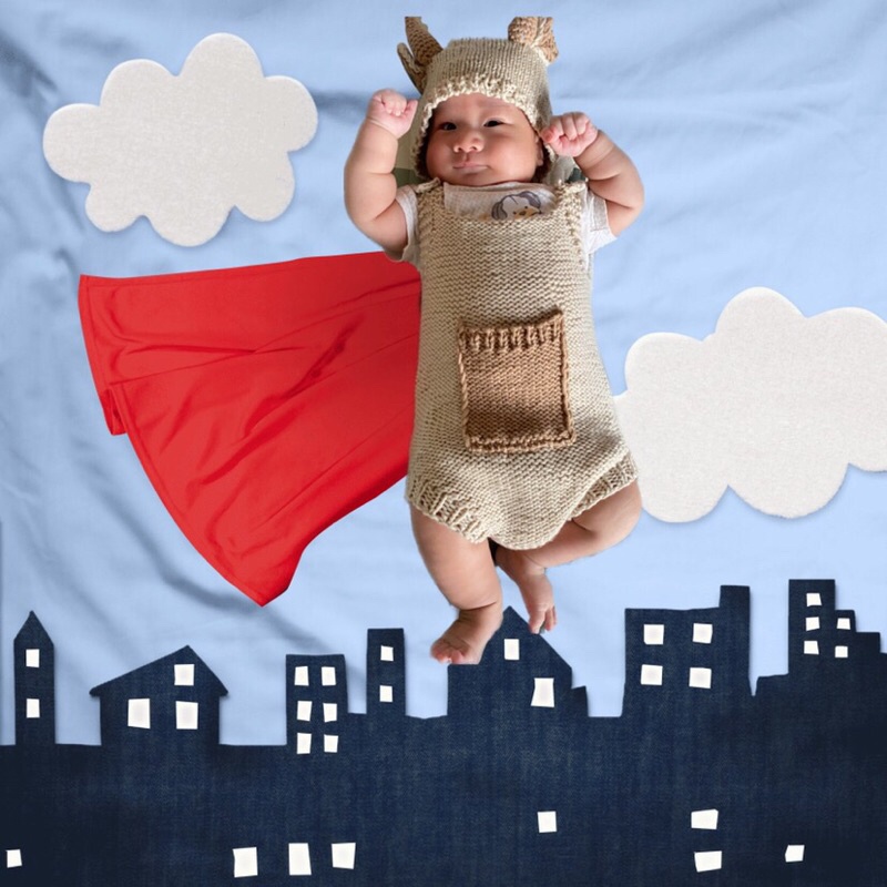 Bộ len móc hình trâu cho bé