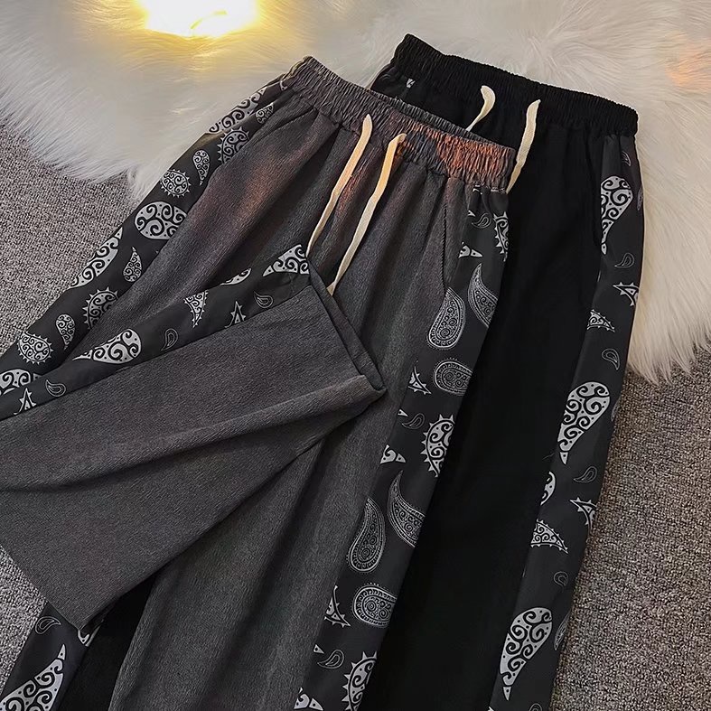 Quần Dài Ống Rộng Vải Nhung Phong Cách Hip hop Retro Mới Cho Nam