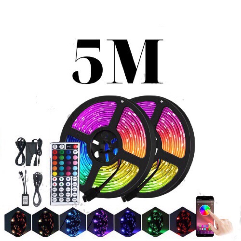 Đèn Led RBG Tiktok 16 triệu màu app cảm biến âm thanh tặng kèm remote + nguồn 12V