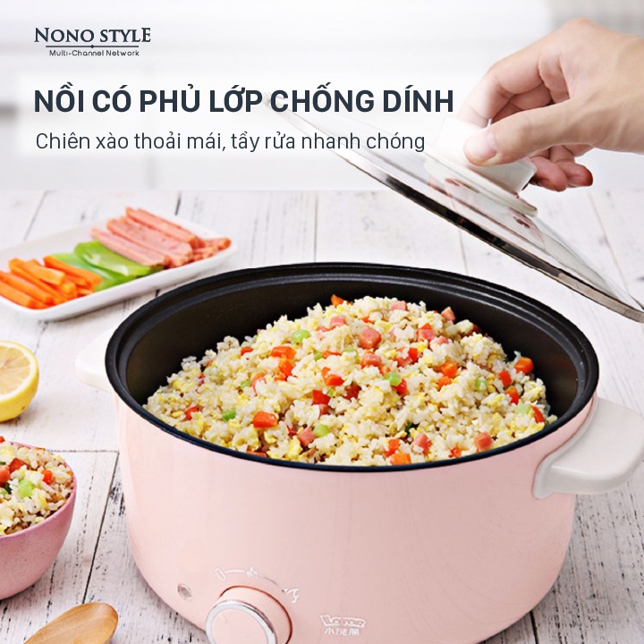 Lotor Nồi đa năng 3L - Nồi điện đa năng Nồi điện Nồi Lẩu Đa Năng lớp chống dính cao cấp 30C- BH 12 THÁNG