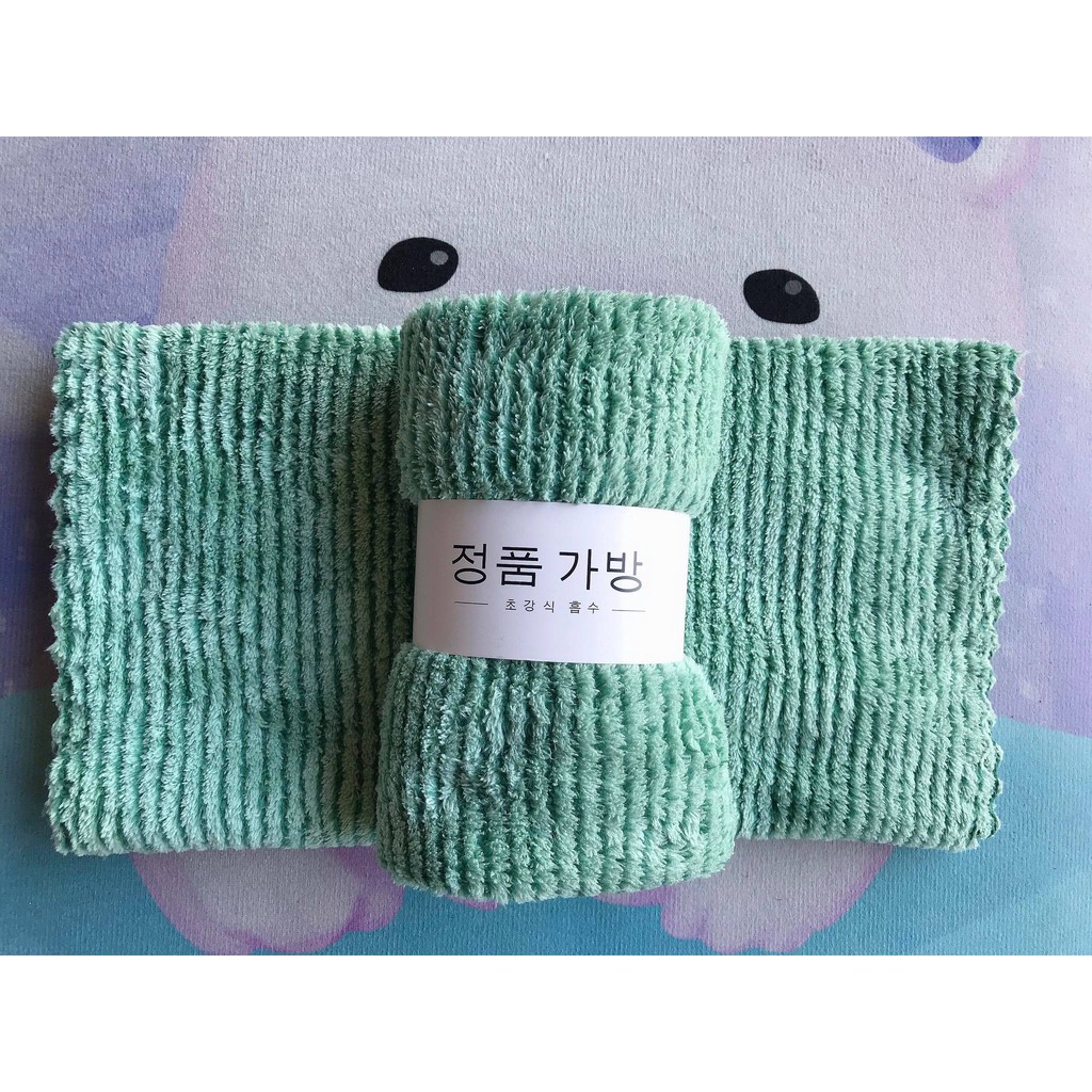 Khăn Mặt Sọc Tăm, Khăn Cuộn Hàn Quốc 30x50cm, Mềm Mịn, Thấm Hút Nước Tốt