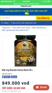 Mật ong - Manuka Honey 30+MG 500g