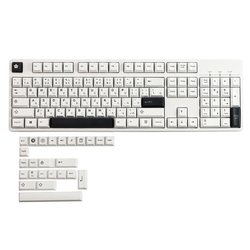 Các keycaps màu trắng tối giản GMK, 129 phím keycaps Cherry Profile DYE-SUB Cá nhân hóa GMK Keycaps cho bàn phím cơ
