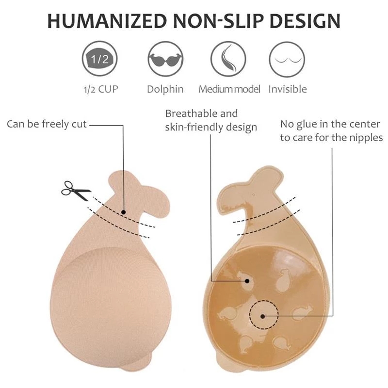 Cặp miếng dán ngực LEVAO bằng silicon thoáng khí không lộ hàng thoải mái cho nữ