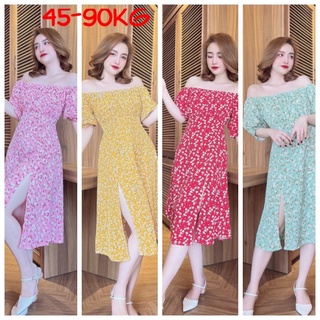Đầm maxi đi biển, đi chơi  hottrend 2022, mẫu hoa nhí duyên dáng cho chị em diện hè 45-90kg