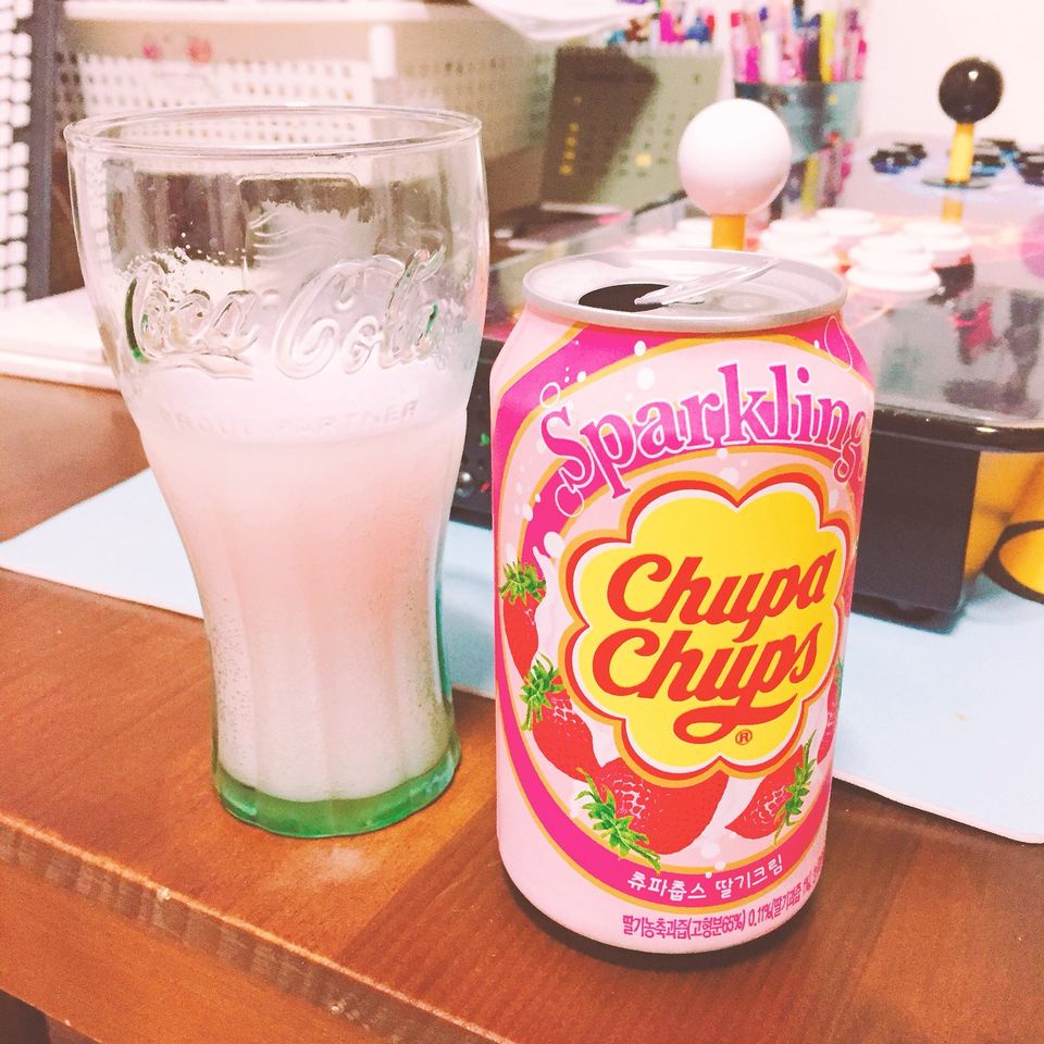 [LẺ 1 LON] Soda Trái Cây Vị Kẹo Chupa Chups Nho Dâu Cam Cực Ngon - Hàn Quốc