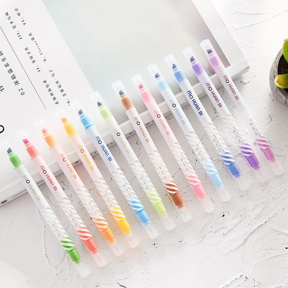 RAINBOW Bộ 12 Bút Dạ Quang Dùng Vẽ Tranh Nghệ Thuật