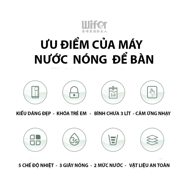 MÁY NƯỚC NÓNG LẠNH ĐỂ BÀN 3 LÍT, 5 CHẾ ĐỘ NƯỚC NÓNG