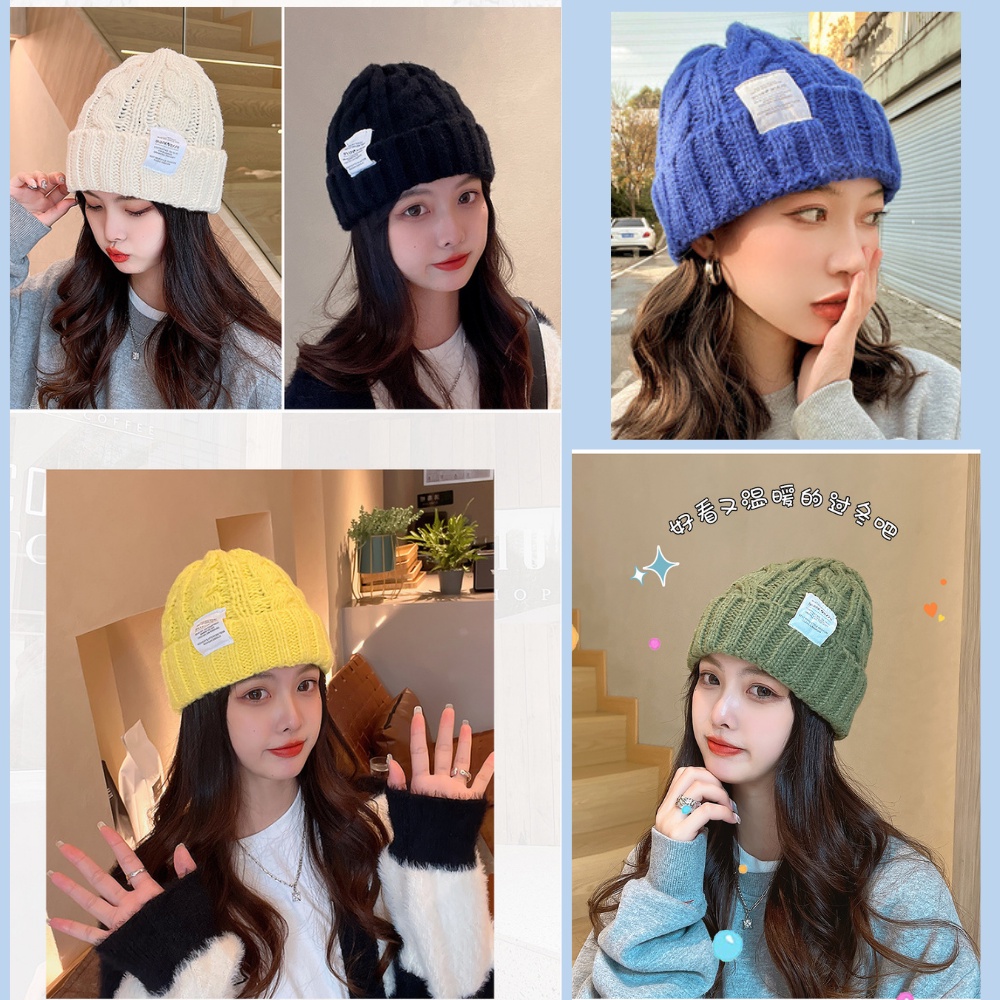 Mũ Len Beanie Dệt Kim Hàn Quốc Chất Len Dày Siêu Ấm Áp 8 Màu Hot Jussy Fashion Phong Cách Mũ Vinatge Ulzzang Unisex