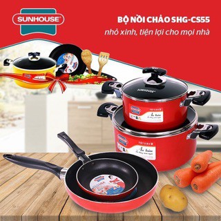 BỘ NỒI CHẢO SUNHOUSE SHG-CS55