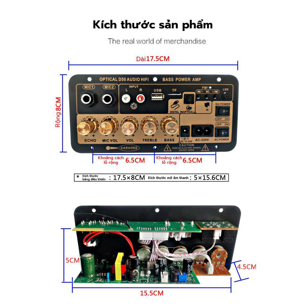Karaoke gia đình loa siêu trầm âm thanh xe hơi Bluetooth bảng khuếch đại công suất kỹ thuật số với âm thanh
