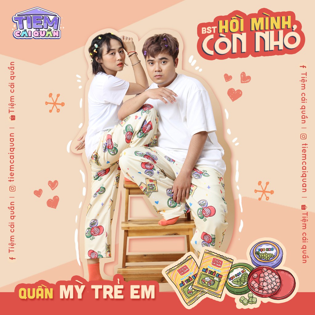 Quần hoạ tiết MỲ TRẺ EM by Tiệm cái quần