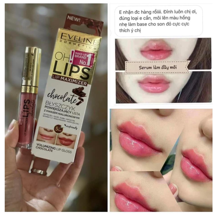 Son bóng Eveline Lip Maximizer &quot; Oh ! My lips &quot; làm đầy môi giúp môi căng mọng