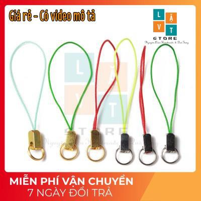 [FREESHIP TỪ 50K] Móc khóa Vải 11 màu - Đầu Bọc Đồng 2 Màu, Làm Handmade, quà tặng, có vòng kép đôi