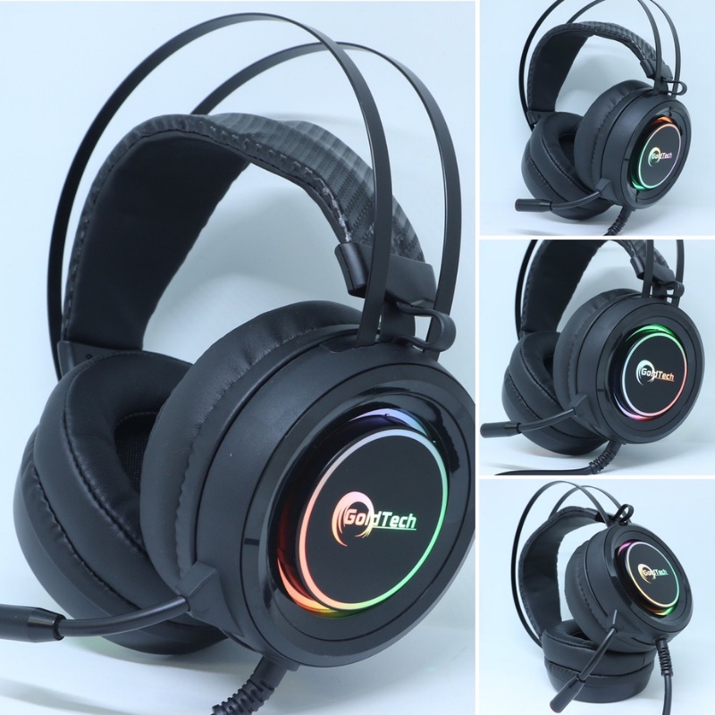 Tai Nghe Gaming Goldtech LD89 - Tai Nghe Chụp Tai Chơi Game Âm Thanh 7.1 Có Đèn Led - Bảo Hành 12 Tháng