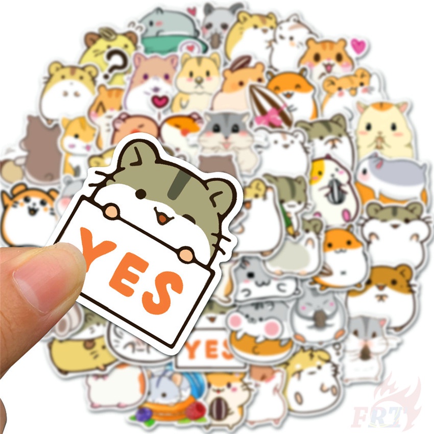 ❉ Kawaii Hamster Cricetinae Emoji Series 02 - Cute Pets Stickers ❉ 50Pcs/Set DIY Fashion Luggage Laptop Skateboard Decals Doodle Stickers