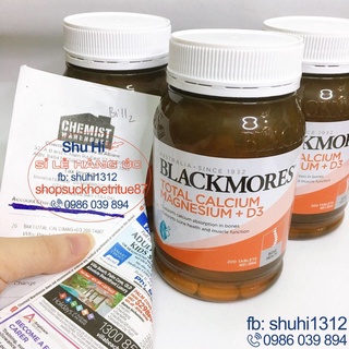 Canxi total, magie, d3 blackmores bone health total calcium magnesium vitamin d3 úc 200 viên, hỗ trợ xương khớp