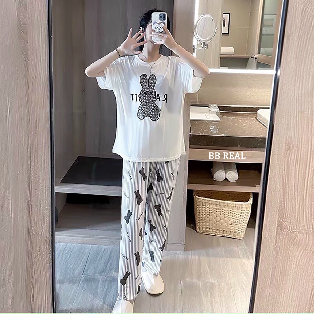 Đồ Bộ Mặc ở Nhà Bộ Đồ Ngủ Nữ Quần Dài Pijama Thun Lạnh Đẹp [CODE 33-36] Freesize Từ 45-60Kg - BB REAL | BigBuy360 - bigbuy360.vn