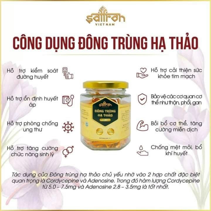 Đông Trùng Hạ Thảo Saffron Việt Nam lọ 5gr