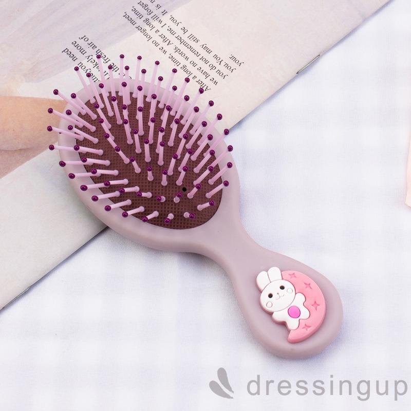 Lược chải tóc massage da đầu có túi khí mini hình gấu nơ cầu vồng bằng nhựa xinh xắn cho nữ
