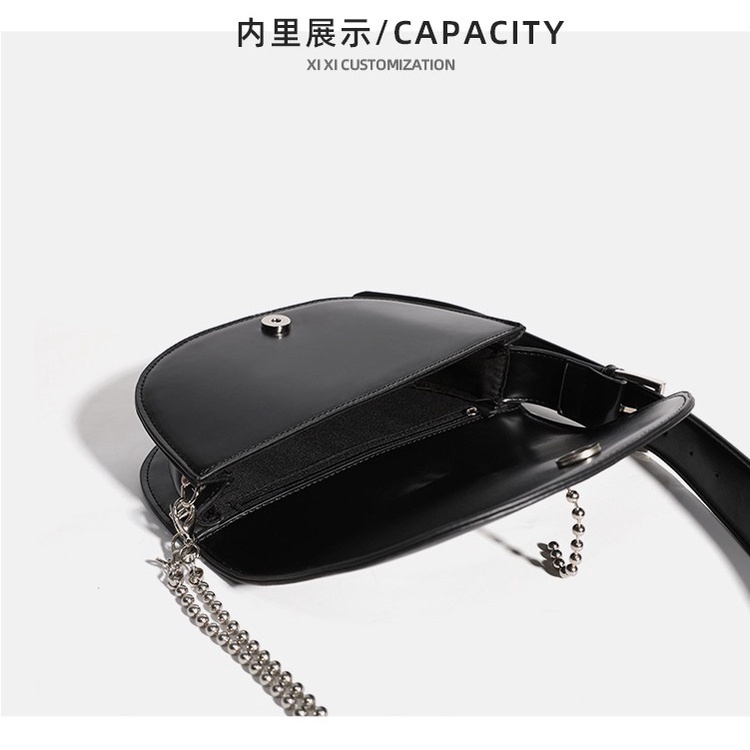 Túi xách da pu JASMIN NOIR hình yên ngựa thời trang cho nữ