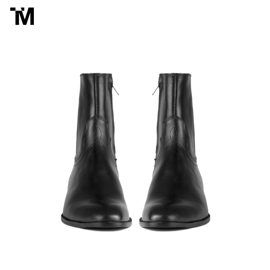 GIÀY BOOTS NAM TARMOR MÀU ĐEN DÂY KÉO BLACK LEATHER ZIPPER BOOTS