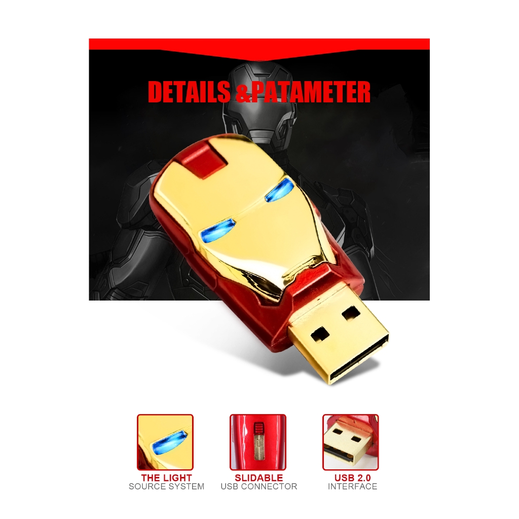 Usb Dung Lượng 128gb 64gb 32gb 16gb 8gb Hình Iron Man