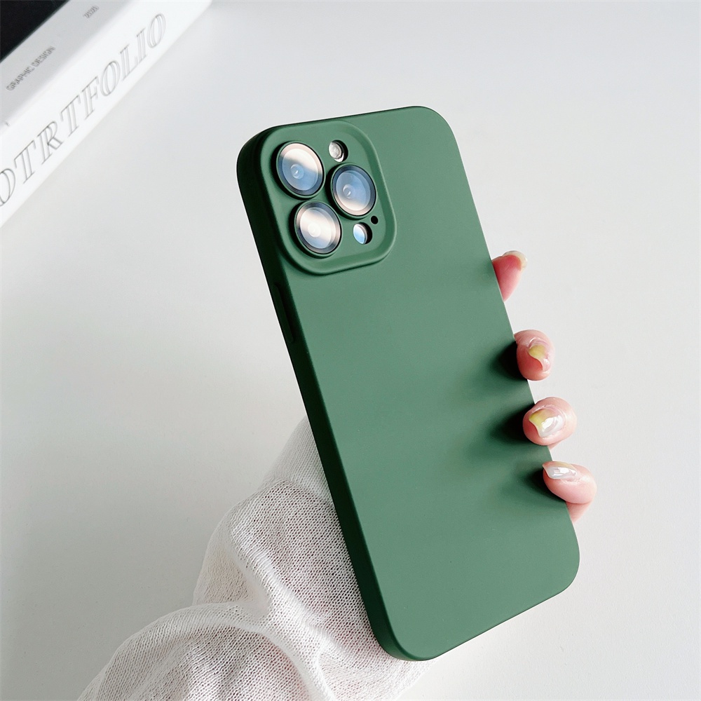 Ốp Điện Thoại iPhone 14 plus 13 12 11 Pro max case ốp lưng điện thoại iphone 14 promax Màu tím silicon Dẻo Kèm Miếng Dán Bảo Vệ lens Chống Bụi Bẩn / Sốc Sang Trọng Cho