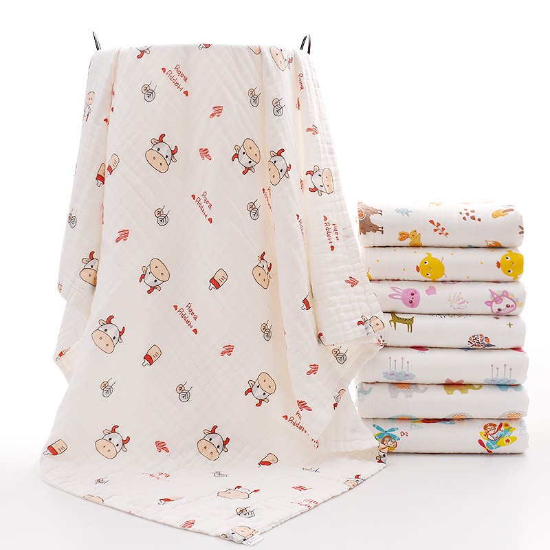 Khăn tắm cho bé, khăn xô tắm 4 lớp kích thước 110*110cm cao cấp mềm mịn cho bé Little Tiger