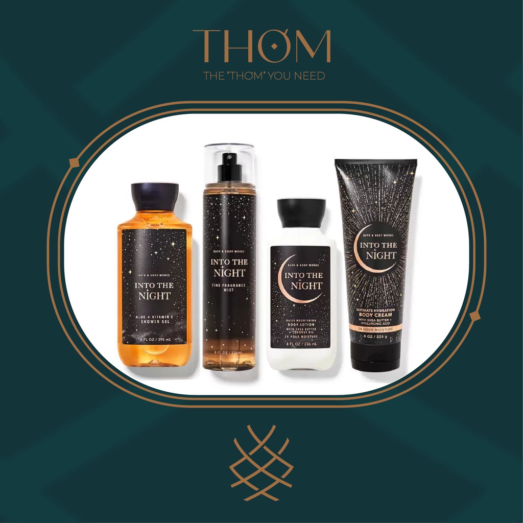 INTO THE NIGHT | Sản Phẩm Tắm Dưỡng Xịt Thơm Toàn Thân Bath & Body Works Body Mist Lotion Shower Gel
