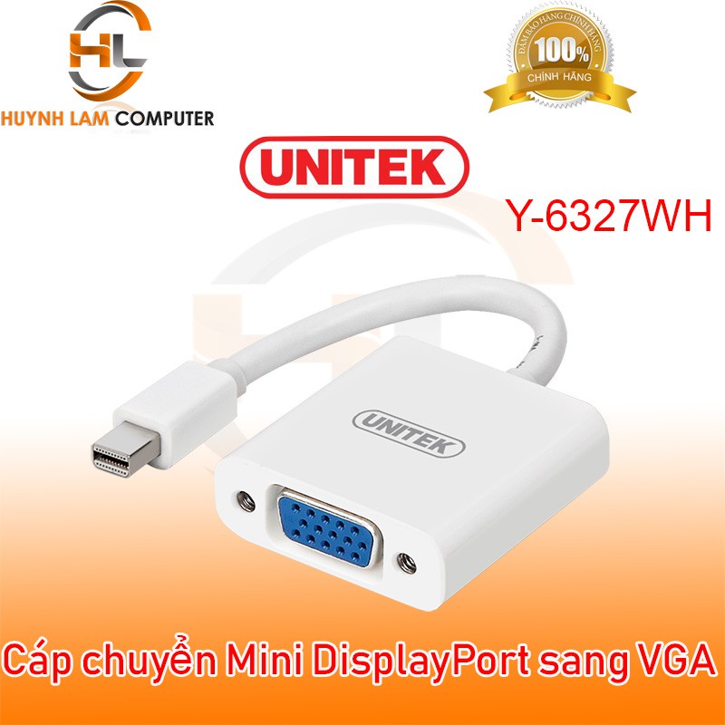 Cáp chuyển Mini DisplayPort to VGA Unitek Y-6327WH