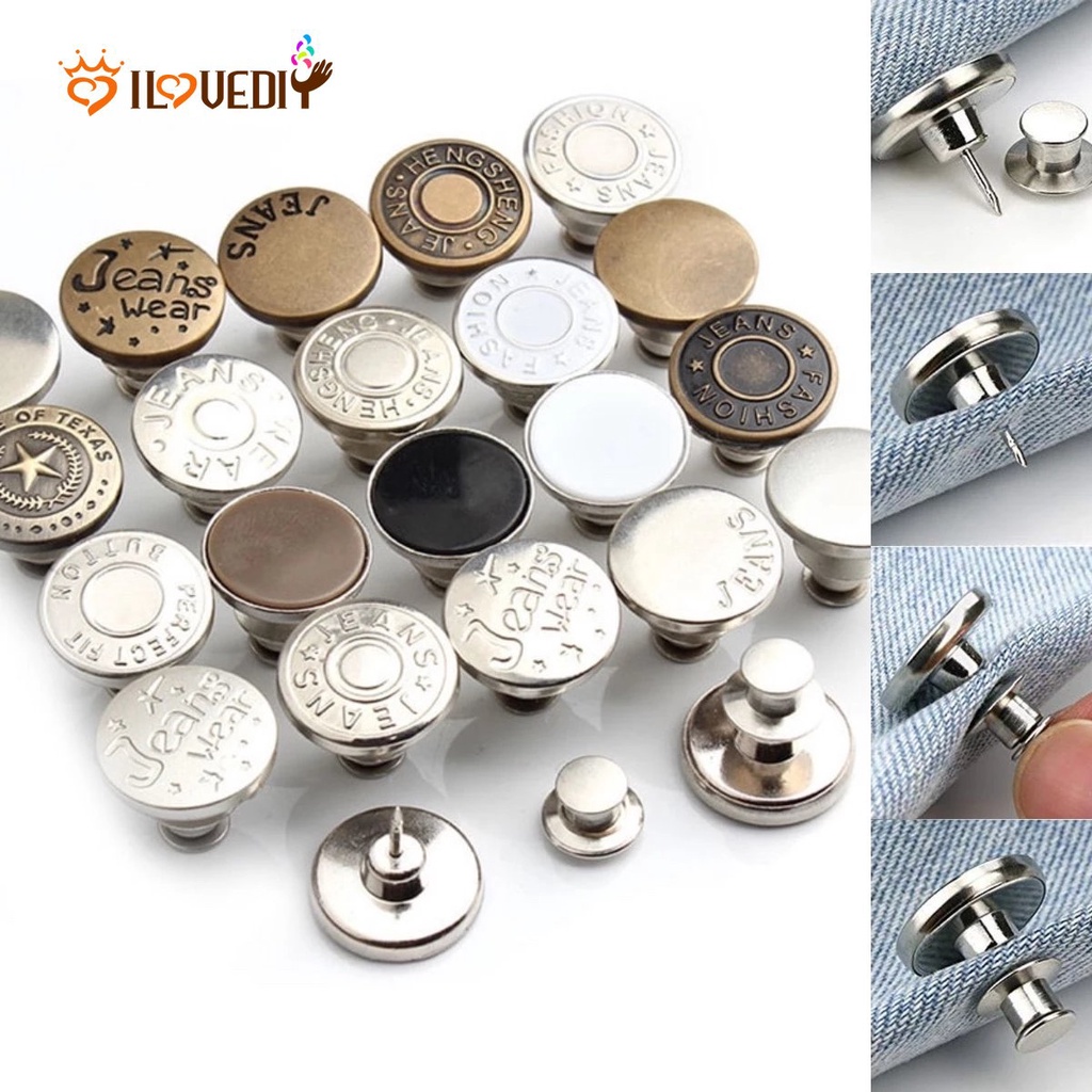 Nút Kim Loại Có Thể Tháo Rời Dùng May Quần Áo / Nút Điều Chỉnh / Khóa Cài Kim Loại Hoàn Hảo / Tăng Chiều Cao