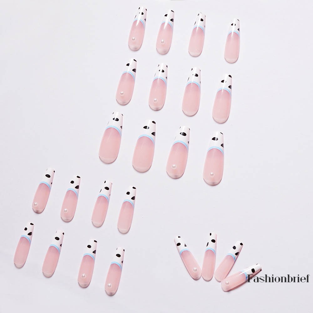 [Hàng mới về] Set 24 Móng Tay Giả Đính Ngọc Trai Thời Trang Cho Nữ